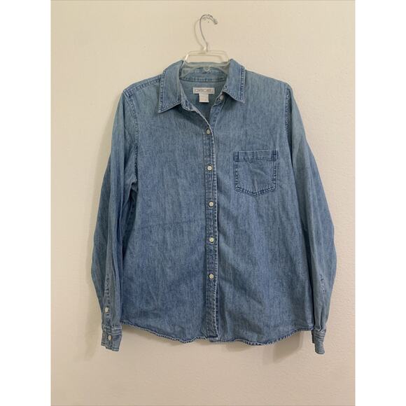 Cherokee, Blue Denim Button Up , Womens Size Large - Picture 1 of 5
